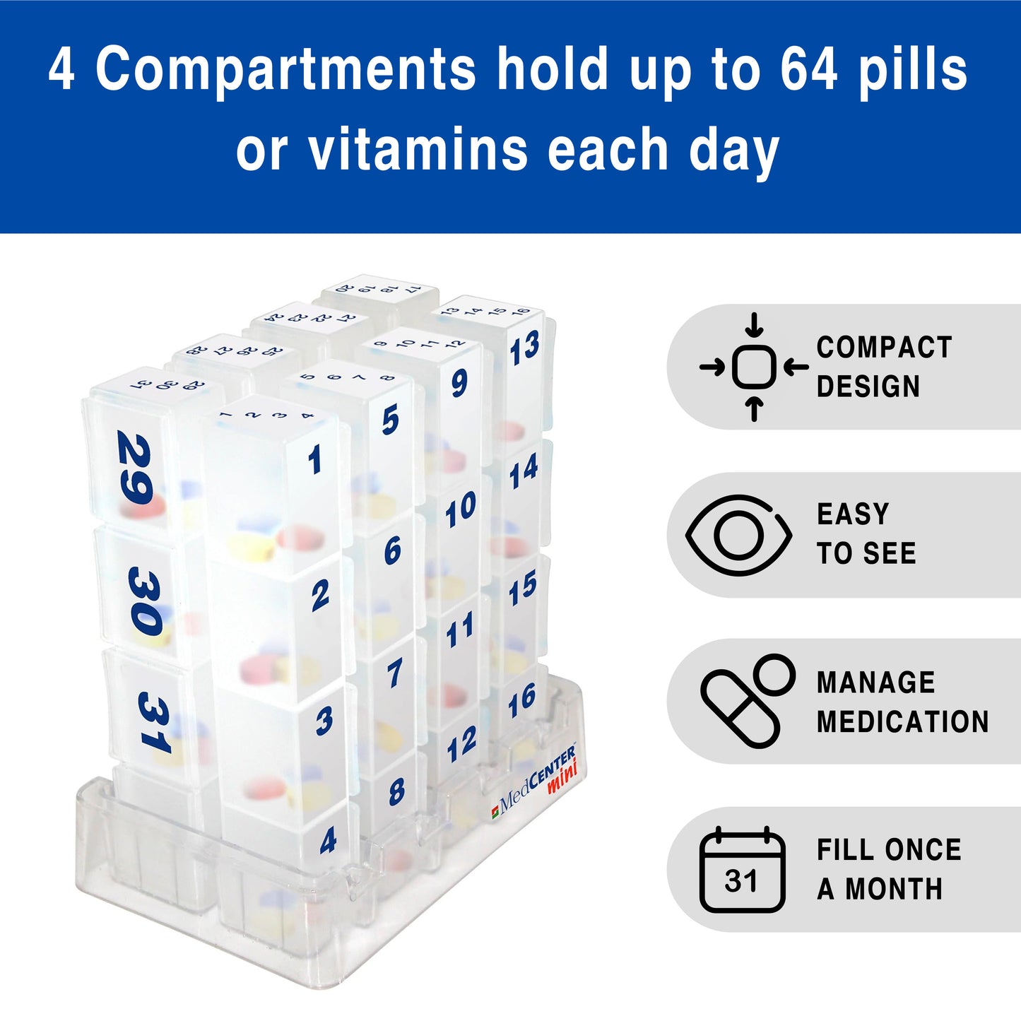 MedCenter Large Capacity Monthly and Weekly Travel Kit