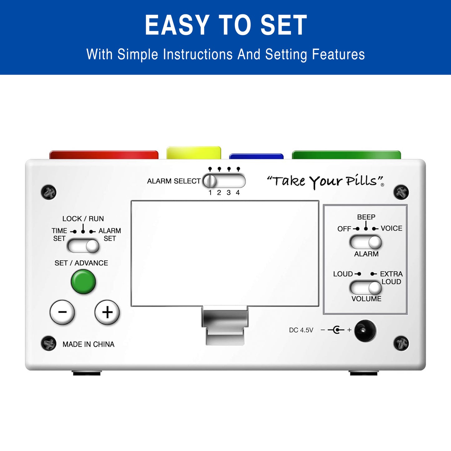 MedCenter Talking Alarm Clock with Adapter