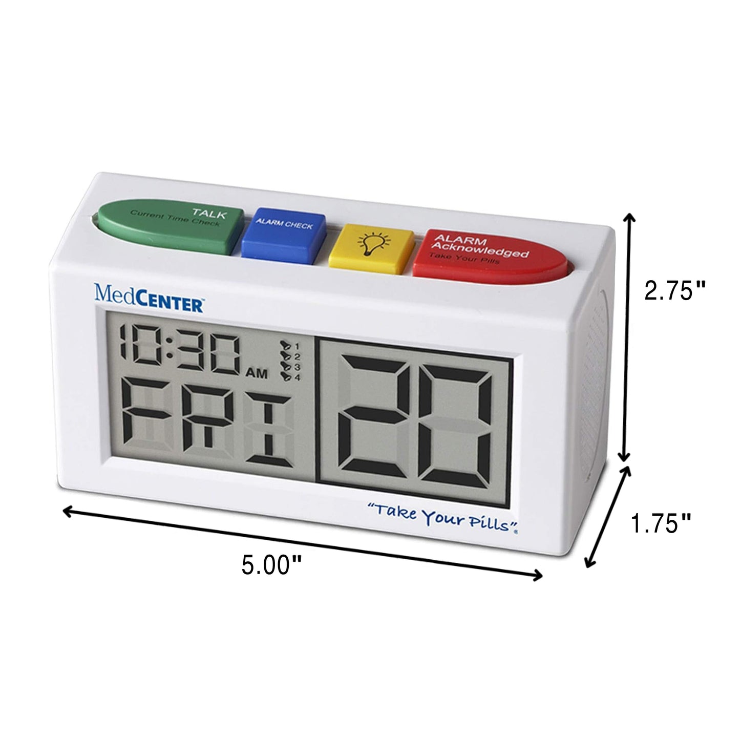 MedCenter Talking Alarm Clock with Adapter