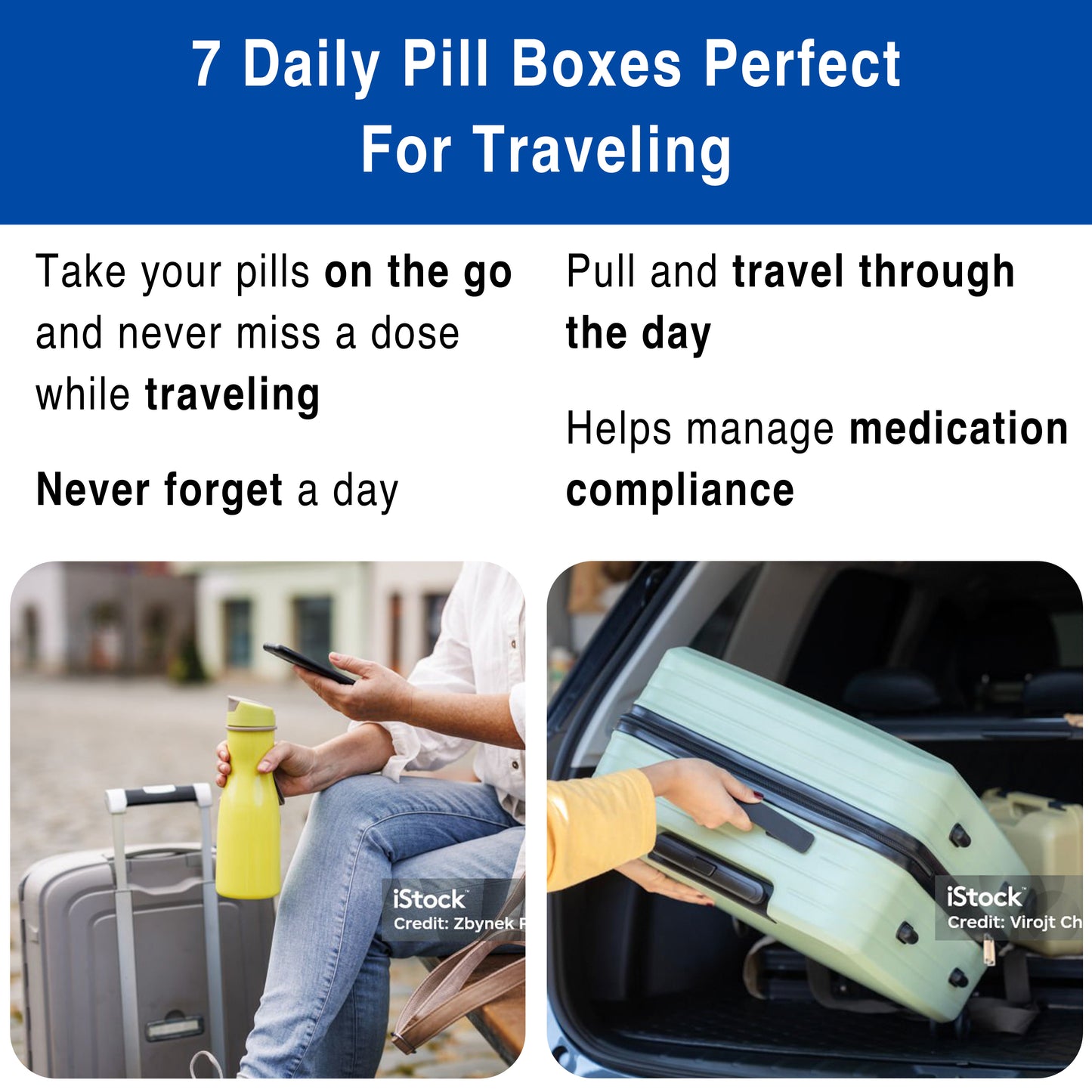 MedCenter 7 Day Nylon Travel Organizer