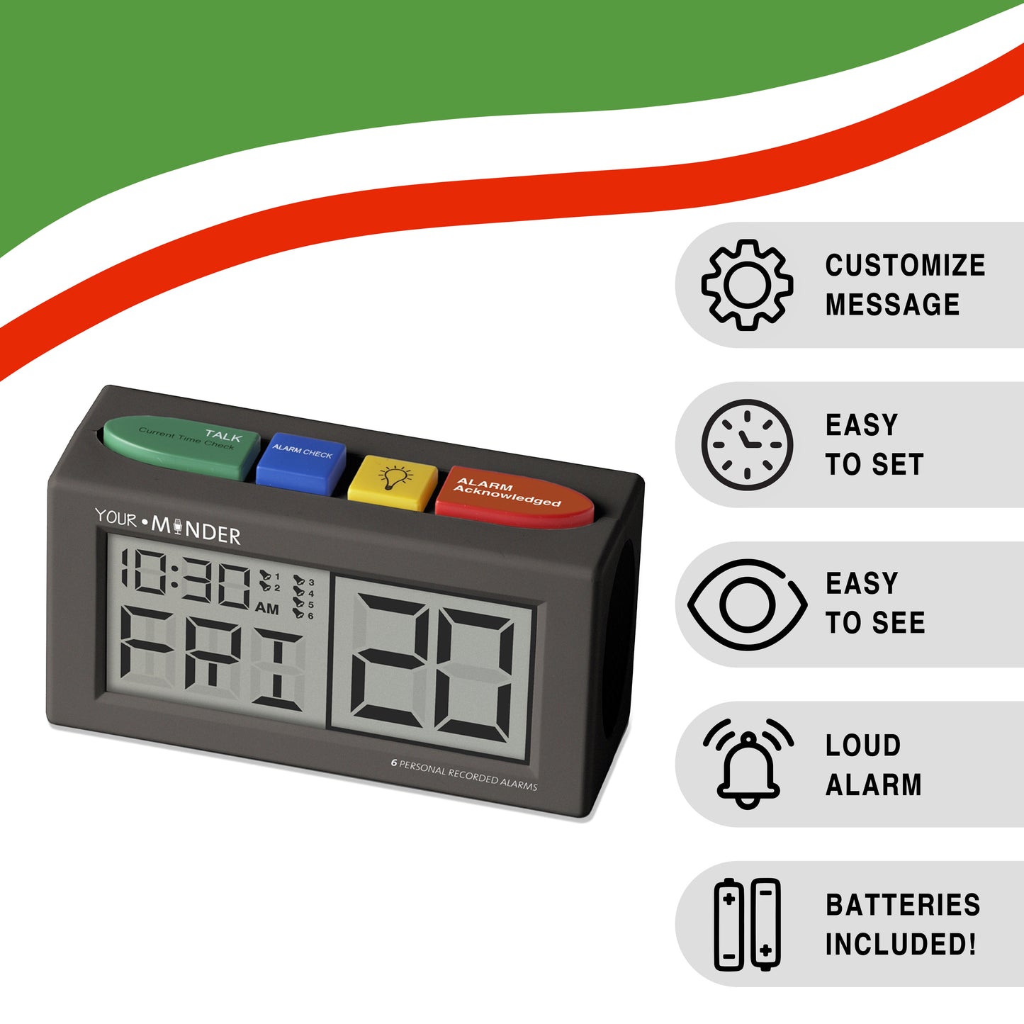 MedCenter Recording Alarm Clock