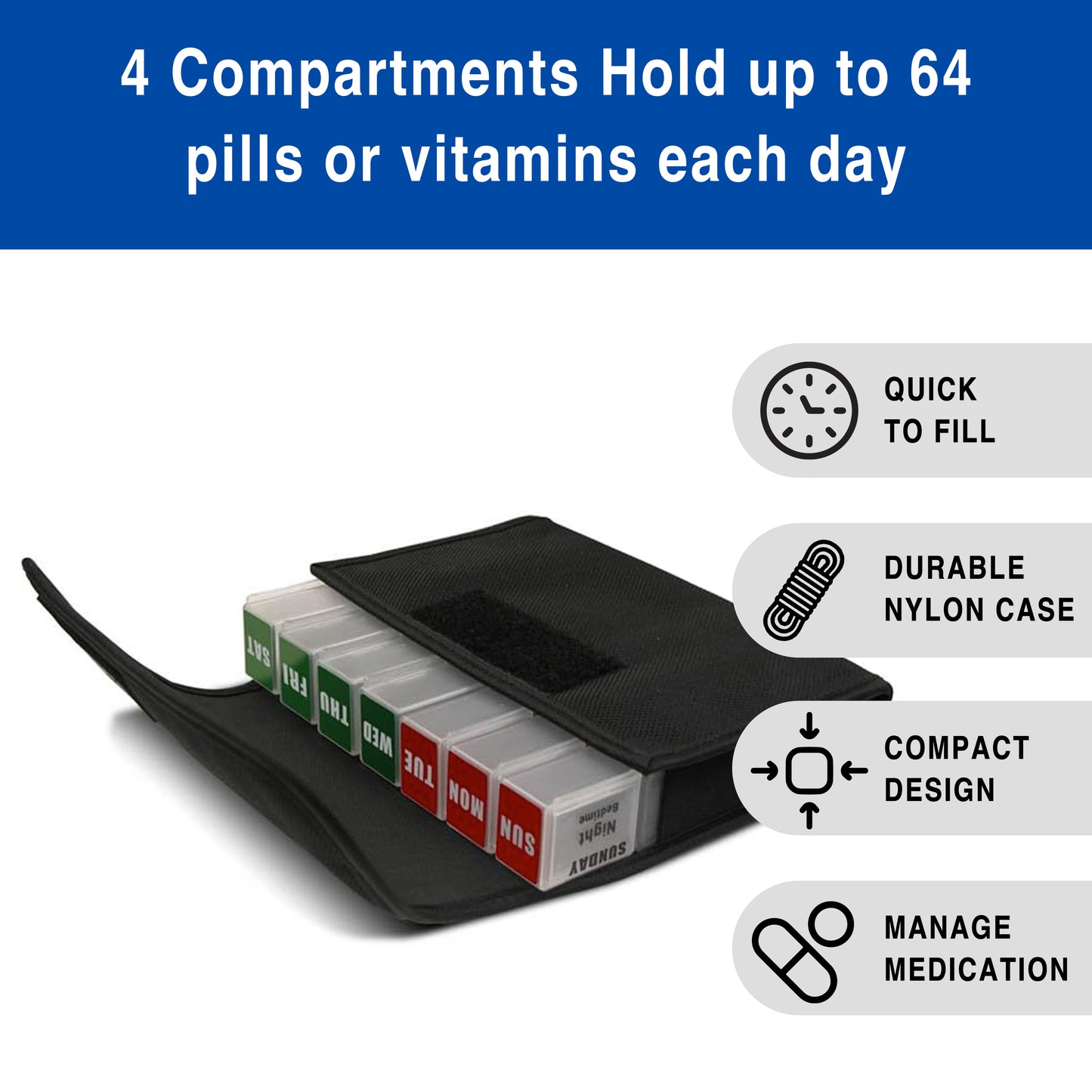 MedCenter Large Capacity Monthly and Weekly Travel Kit