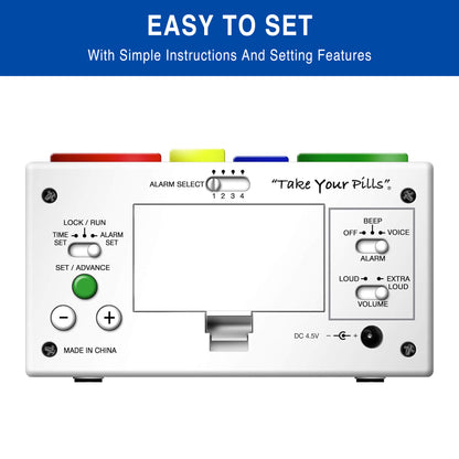 MedCenter Talking Alarm Clock with Adapter